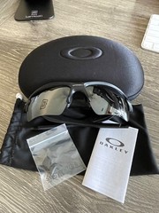 New Oakley FLAK 2.0 OO9188-9659 59mm Black Half-Rim Sport Sunglasses + CASE