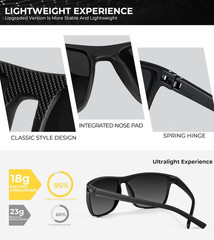Polarized Sunglasses for Men Lightweight UV Protection for Driving Fishing Golf