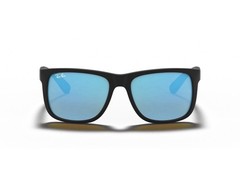 NWT Ray-Ban “Justin” RB4165 Matte Rubber Black Gradient Blue Mirror Polarized