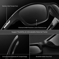 suoso Polarized Sports Sunglasses for Men: UV400 Protection Glasses Womens Wr…