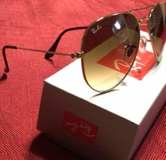Ray Ban Aviator RB3025 Sunglasses,Light Brown,Gradient Lenses,Unisex.