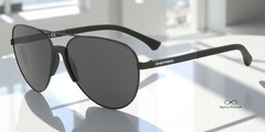 EMPORIO ARMANI EA2059 320387 Pilot Matte Black Grey 61 mm Men’s Sunglasses