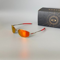 Oakley Tightrope OO4040 Polarized Sunglasses Silver Frame Red Lens