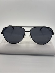 Quay High Key Polarized Matte Black Aviator Sunglasses 64-14-145mm #C6