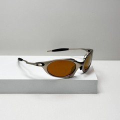 Oakley Romeo X-Metal Sunglasses Silver Frame Brown Lens