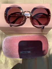 Miu Miu dusty rose/gold frame sunglasses, excellent condition, no scratches