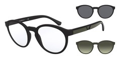 EMPORIO ARMANI EA4152 50421W Matte Black Clear 52 mm Men’s Sunglasses