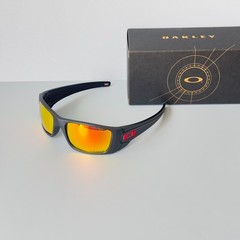 Oakley Fuel Cell OO9096 Polarized Sunglasses Matte Black Red Lens