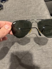 Ray Ban RB3025 58-14 135mm Aviator Large Metal Black Polarized Sunglasses
