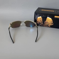 Oakley Wire Tap 2.0 OO4145 Polarized Sunglasses Silver Frame Blue Lens