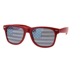 USA American Flag Lens Sunglasses Classic Square Frame UV 400