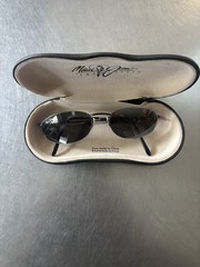 Maui Jim Bikini MJ-507-02 Rimless Oval Sunglasses Silver Frame Gray Tinted