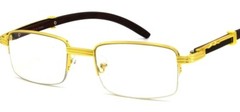 Fashion Mens Women Retro Vintage Clear Lens Gold Wood Frame Eye Glasses Designer