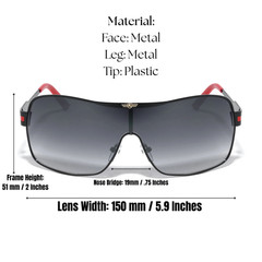 KHAN WRAP AROUND ONE PIECE SHIELD LENS AVIATOR SUNGLASSES SPORT RETRO DESIGNER