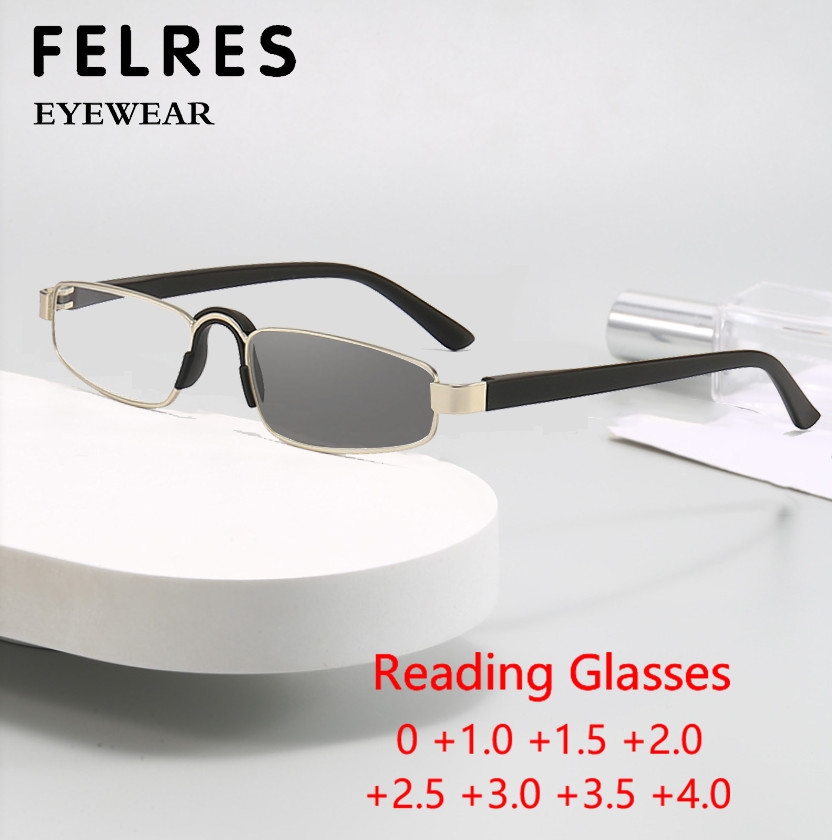 Metal Men Women Oval Photochromic Reading Glasses Outdoor Personality Sunglasses