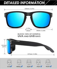 Polarized Sunglasses for Men Women Driving Sports Retro Square UV400 Sun Glasses
