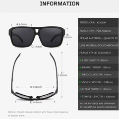 KDEAM 2-Pack Polarized Square Sports Sunglasses Men Women Driving Outdoor Use
