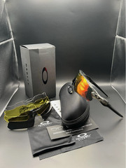 Oakley Radar EV Patn Sunglasses Black Frame Red Prizm Lenses OO9208(3lens)
