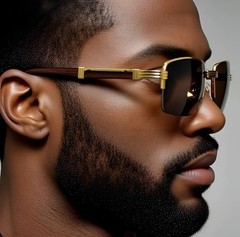 Dark Brown Lens Square Gold Marble Men Shades Outdoor Small Rapper Glasses Fancy
