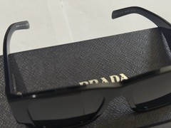 PRADA PR 10ZS L(54-20) Black Rectangle Sunglasses Gray Tinted Lenses UV400
