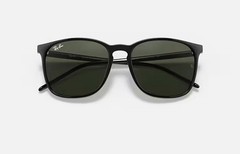 NEW Authentic Ray-Ban RB4387 601/71 Black Green Sunglasses 56-18-145 W/Box