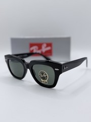 Ray-Ban State Street RB 2186 901/31 Black Frame 49mm G15 Lenses Unisex sunglass