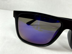 Blue Mirror Lenses Matte Black Frames Square Sunglasses 908P MADE IN CHINA