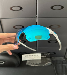 Oakley EVZero Path OO9313 Shield PRIZM Sunglasses Lightweight White Frame Blue