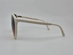 Ferarri White Frame Amber Brown Gradient Lens Folding Sunglasses w/ Case 55mm