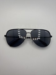 Quay High Key Polarized Matte Black Aviator Sunglasses 64-14-145mm #C6