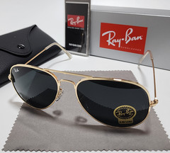 Ray-Ban RB3025 Aviator Pilot Sunglasses Gold Frame Glass Gradient Blue Lens 58mm