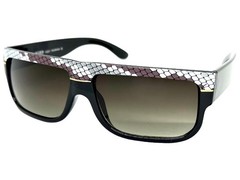 Classic Vintage Retro Hip Hop Rapper Pimp Style SUNGLASSES Black Snakeskin Frame