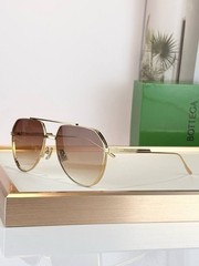 Bottega Veneta BV1465S Gold Aviator Sunglasses Brown Gradient 60-19-140