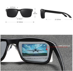 Oakley Style Holbrook Sunglasses Matte Black Frame Grey Polarized Lens UV400