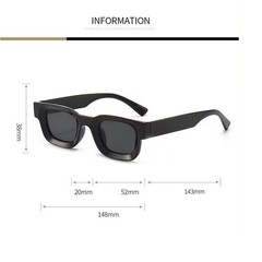 Sunglasses Men Designer Square Black Lens Fashion Shades Classic Retro Lentes