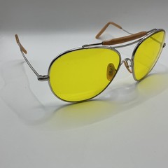 Vintage Unknown Optical Similar to American Optical Yellow Aviators W/Case