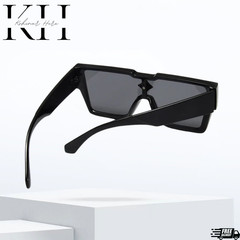 Trendy Sunglasses Oversized Flat Lens Black Lens Hip Hop Stylish UV400 Fashion