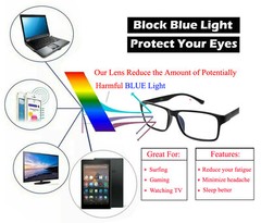 Blue Light Blocking Glasses Computer Gaming Retro Eyewear Vision Care Protection