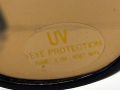 Vintage Black Top Bar Large Frame Sunglasses Amber/Brown Lens, UV protect. China
