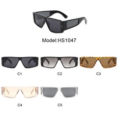 Square Retro Thick Frame Flat Top Rectangle Sunglasses With UV Protection