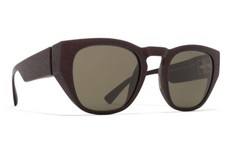 MYKITA MYLON TRINITY MD22 EBONY BROWN COL 322 w RAW GREEN SOLID LENS SUNGLASSES