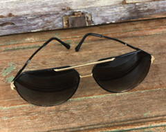 Sunglasses Black Gold Accents Taiwan Unknown Brand Nice Some Light Wear