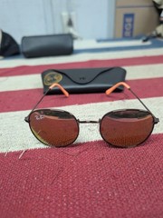 Sunglasses Ray-Ban RB3447 Brown lens Black Frame Amber Tip Round 53 18 138
