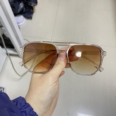 Vintage Square Sunglasses UV400 Men Women Big Frame Designer Shades Black Lens