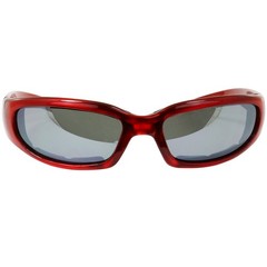 Global Vision Chicago Padded Motorcycle Sunglasses Red with Flash Mirror Lenses