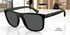 EMPORIO ARMANI EA4129 504287 Matte Black Grey 56 mm Men’s Sunglasses