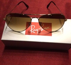 Ray Ban Aviator RB3025 Sunglasses,Light Brown,Gradient Lenses,Unisex.