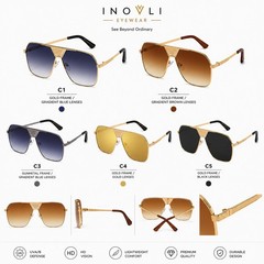 Premium Aviator Sunglasses UV400 Metal Frame Designer Style by INOVLI Eyewear