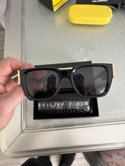 Philipp Plein SPP080S Men’s Designer Square Sunglasses Black Made in Italy