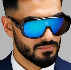 FUTURISTIC OVERSIZED ONE PIECE SHIELD LENS WRAP AROUND SPORT DESIGNER SUNGLASSES